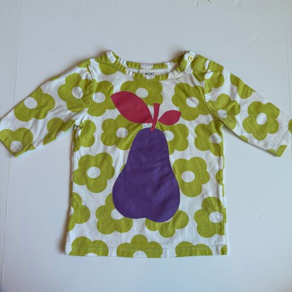 Mini Boden Floral Print Pear Graphic Tee Girls 1.5-2Y - Picture 2 of 10